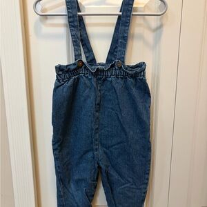 Kids Dark Blue Denim Overalls with Adjustable Straps